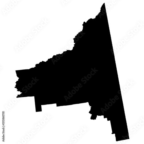 Southeast Fairbanks Census Area silhouette map in black color