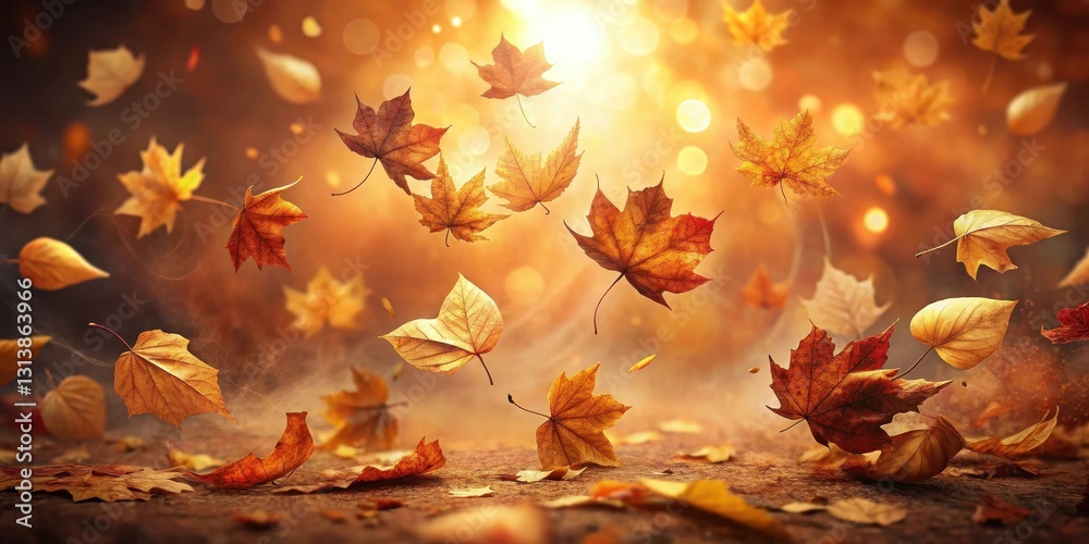 Φωτογραφία Autumnal Leaves Dancing in a Golden Light A Breathtaking Display of Nature's Bea
