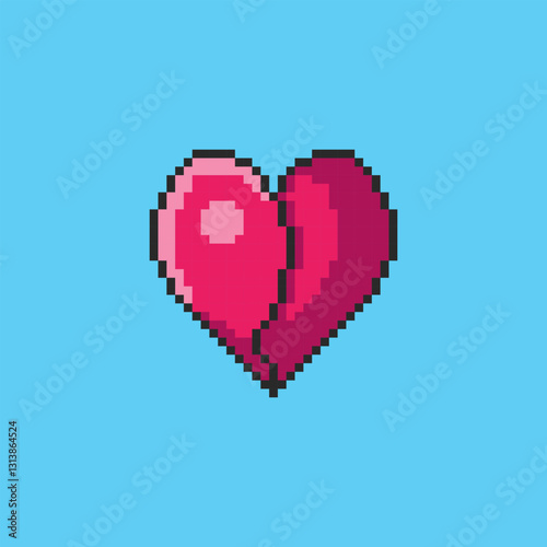 Pixel art Broken Heart game asset design