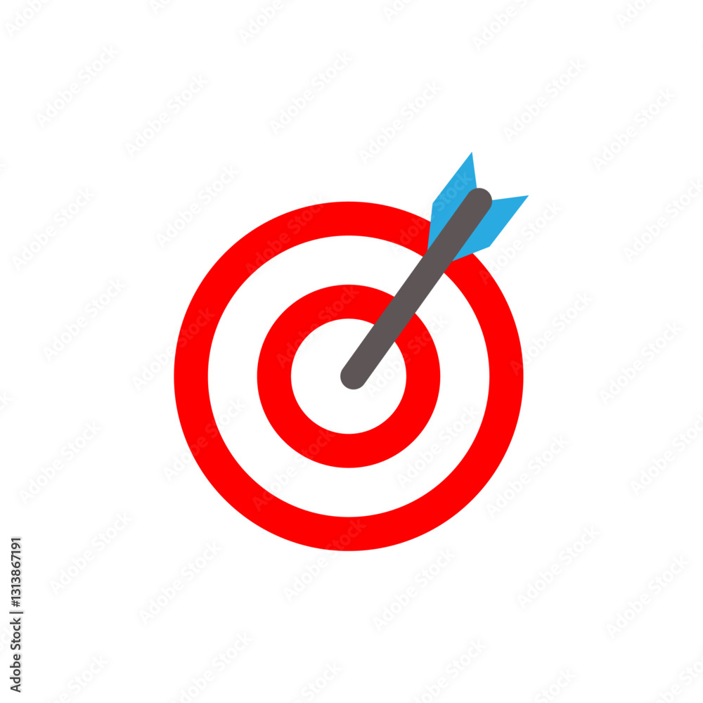 Red target bullseye with arrow