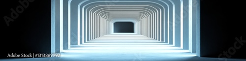 A perspective drawing of a 3D grid featuring black lines set against an architectural abstract background
