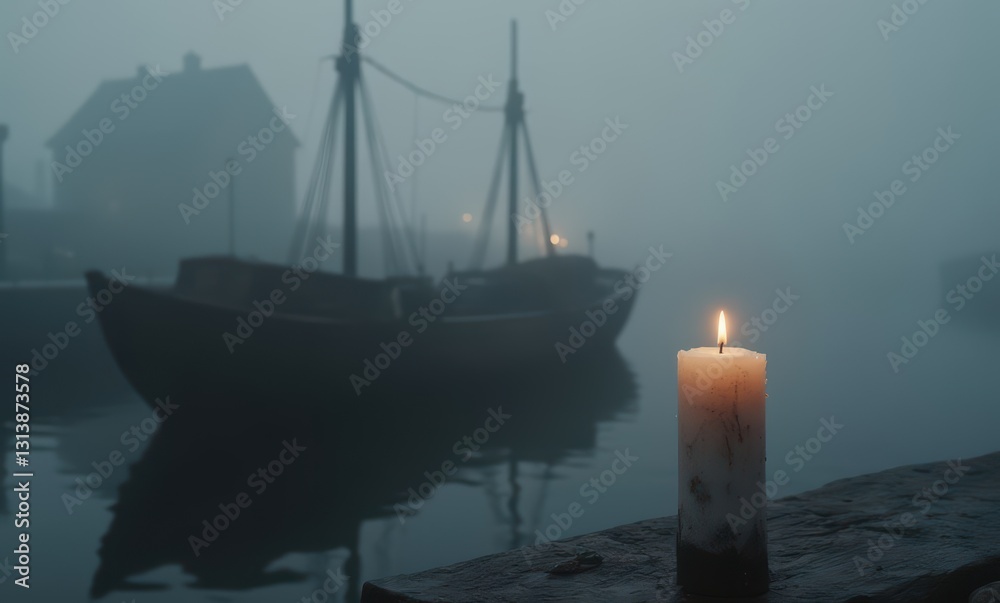 Candle in foggy harbor Candle in foggy harbor