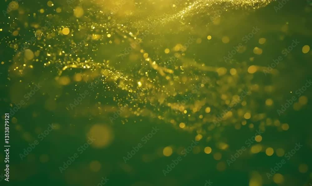 golden christmas magic particles on green screen for festive transitions