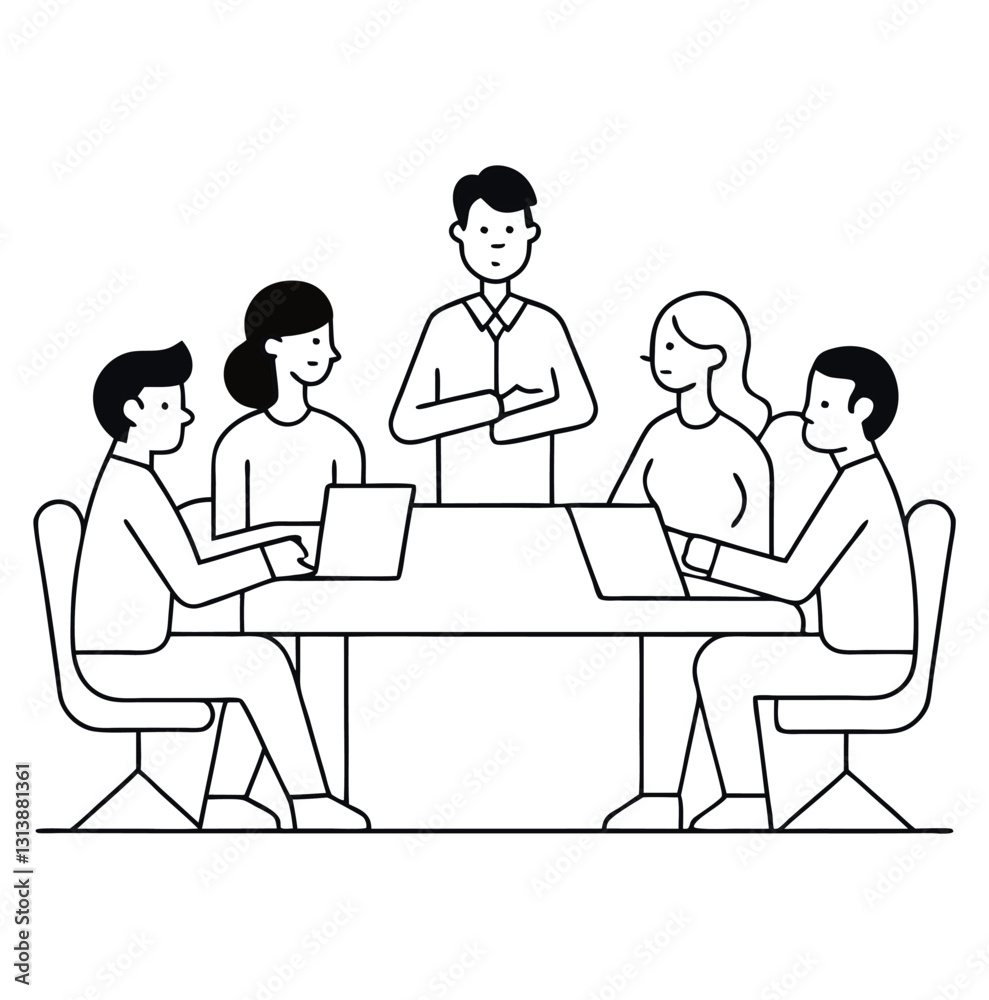 businesspeople meeting line art
Adobe Illustrator Artwork businesspeople meeting line art
Adobe Illustrator Artwork