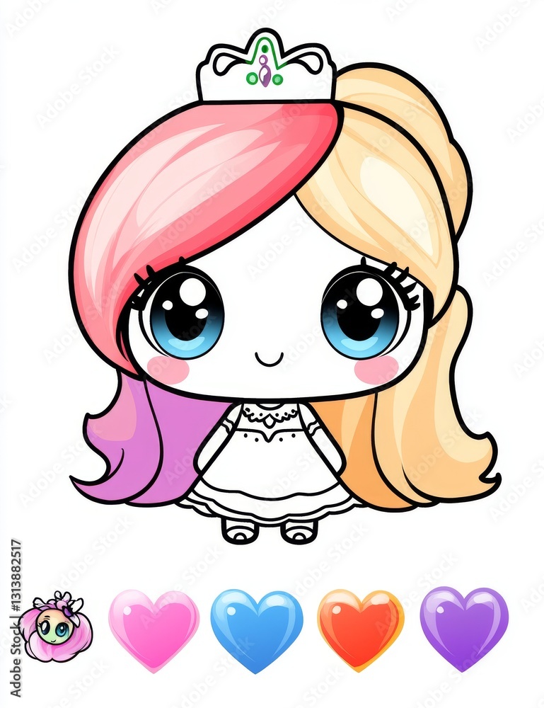 Valentine princess coloring page. You can print it on standard 8.5x11 inch paper Valentine princess coloring page. You can print it on standard 8.5x11 inch paper
