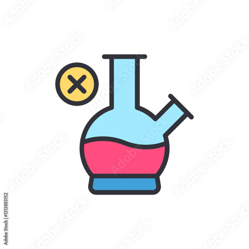 Drug addiction colored icons, minimalist vector illustration ,simple transparent graphic element .Isolated on white background