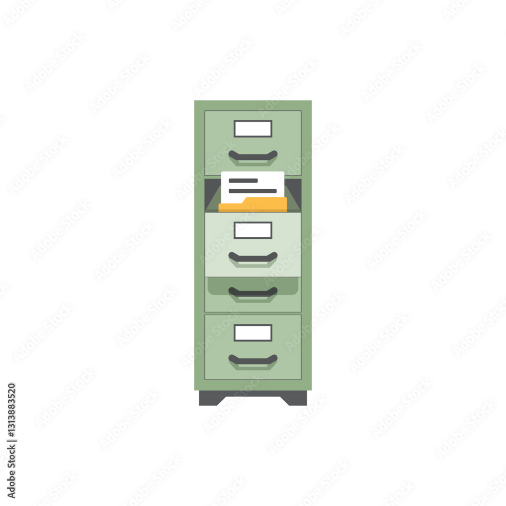 Fotografie Office cabinet icon in flat style