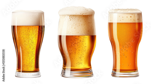 Wallpaper Mural Set of glass of beer isolated on white background Torontodigital.ca