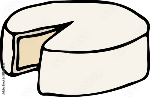 Illustration d'un Camembert Fromage Gastronomie Français Spécialité de France Clipart Dessiné à la Main