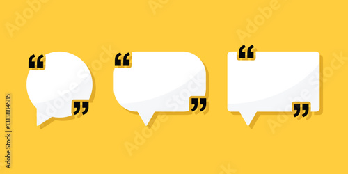 Quote frame icon set collection in flat style. Speech bubble vector illustration on isolated background. Comment sign business concept.