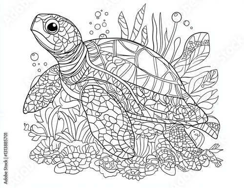 ocean theme coloring page for kids. you can print it on standard 8.5x11 inch paper photo