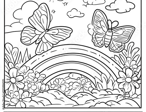 Feel free to print the butterfly and rainbow coloring page on standard 8.5x11 inch paper