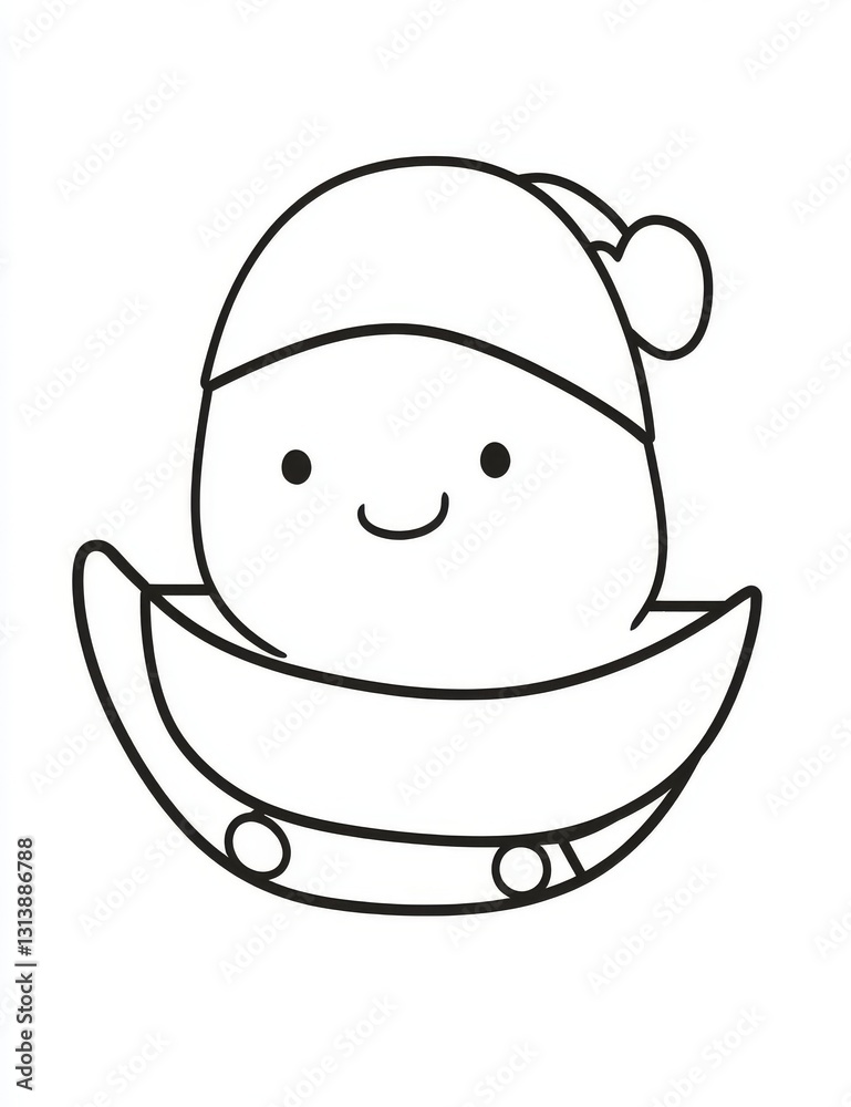 Ready-to-print coloring page of Santa Claus in a sleigh on standard 8.5x11 inch paper Ready-to-print coloring page of Santa Claus in a sleigh on standard 8.5x11 inch paper