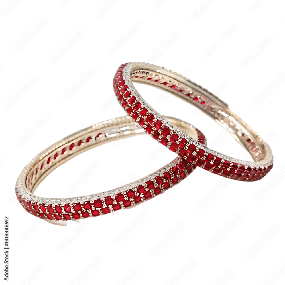 Red CZ Bangles: Gold, Jewelry