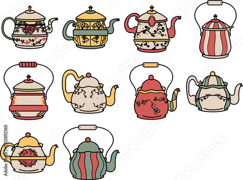 vintage teapot illustration