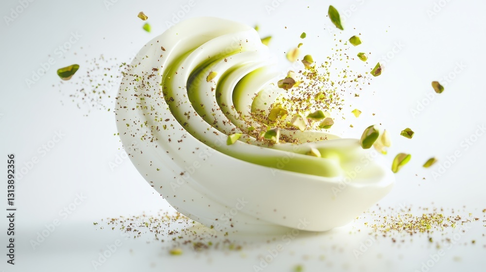 Dubai Chocolate Kunafa Pistachio on white background,Dubai Chocolate bar with green kadayif and pistachio spread,popular and viral chocolate 2024,space for text. Dubai Chocolate Kunafa Pistachio on white background,Dubai Chocolate bar with green kadayif and pistachio spread,popular and viral chocolate 2024,space for text.