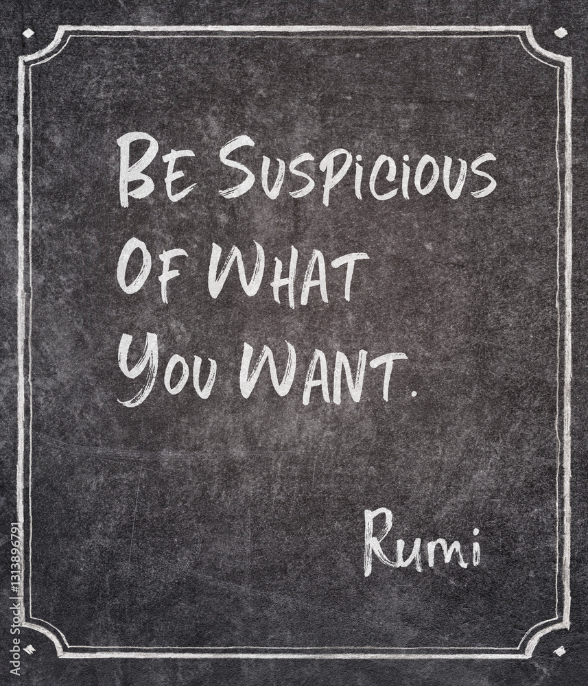 Fototapeta premium Be suspicious Rumi quote