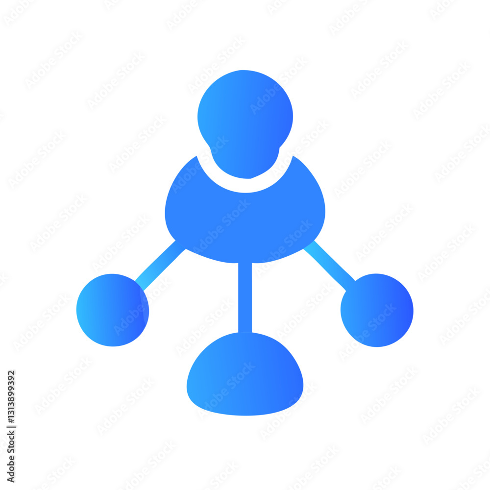 Blue abstract network icon for team collaboration Blue abstract network icon for team collaboration