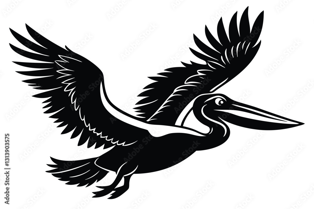 Fototapeta premium silhouette of pelican