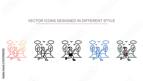 Morning Walk icon design with white background stock illustration