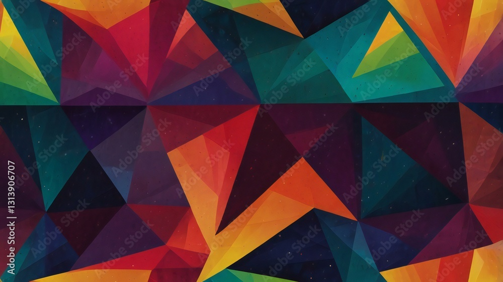 Fototapeta premium An eyecatching and colorful abstract geometric design that showcases dynamic triangular shapes and vibrant gradients
