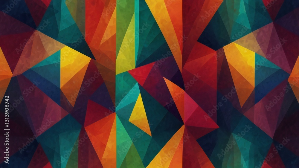 An eyecatching and colorful abstract geometric design that showcases dynamic triangular shapes and vibrant gradients An eyecatching and colorful abstract geometric design that showcases dynamic triangular shapes and vibrant gradients