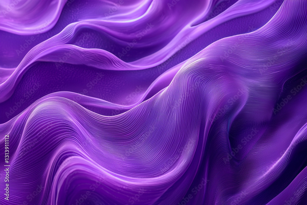 Obraz premium Abstract purple waves elegant flowing fabric texture background design art soft silk rich drape curve