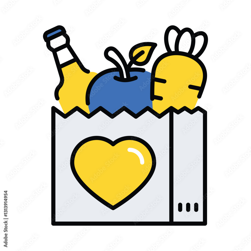 Donation Box vector filled outline icon. EPS 10 file
