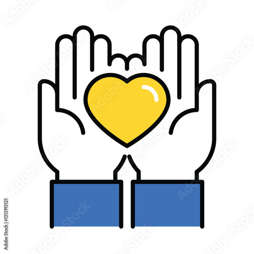 Altruism  vector filled outline icon. EPS 10 file