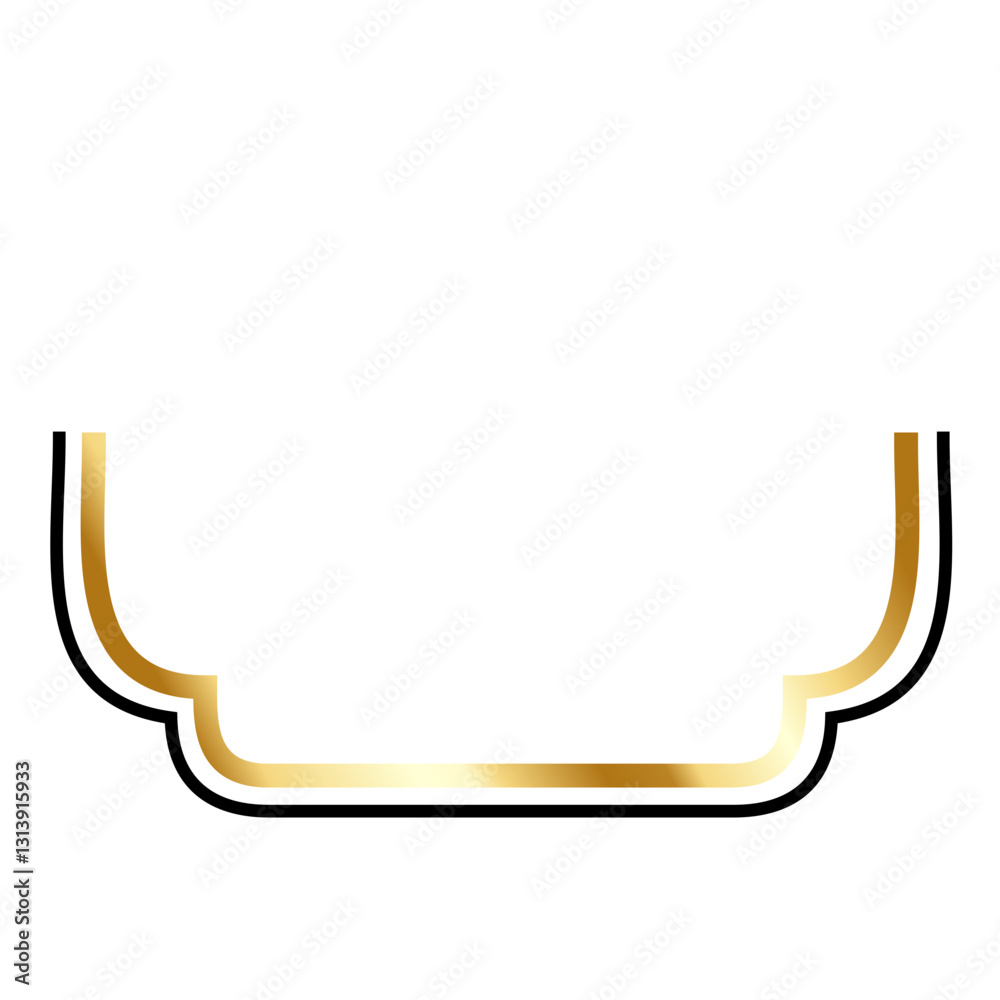 Fototapeta premium Gold bottom frame line
