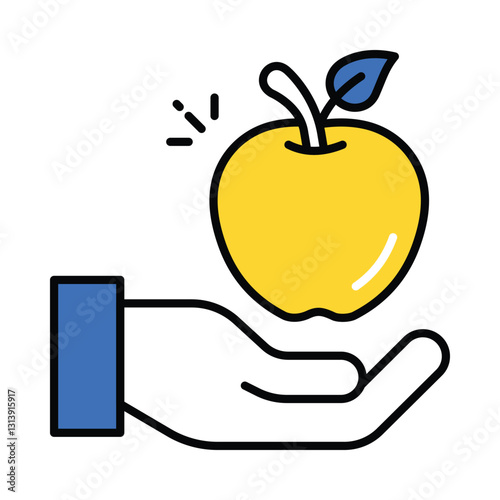 Altruistic Person vector filled outline icon. EPS 10 file