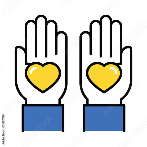 Benevolence vector filled outline icon. EPS 10 file