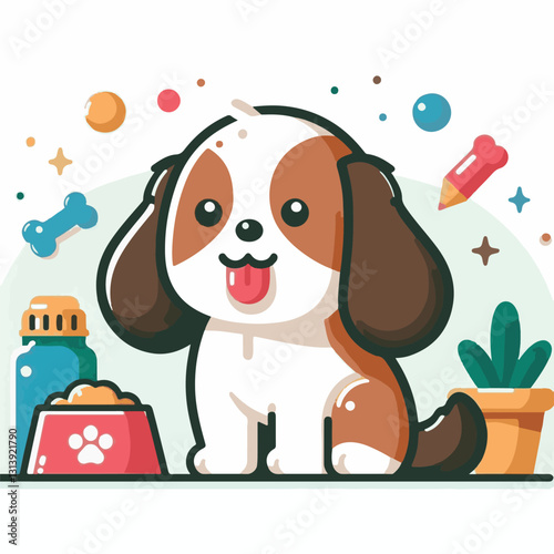 pet, happy, animal, dog, cute, puppy, domestic, adorable, portrait, canine, isolated, breed, looking, purebred, white, sitting, background, doggy, friendly, young, friendship, playful, mammal, pedigre
