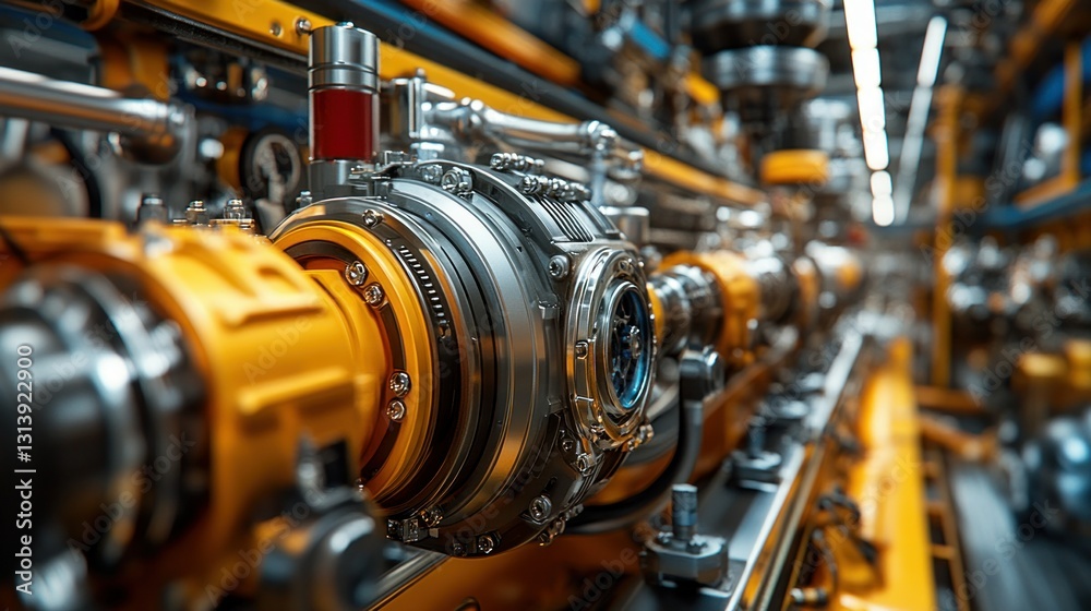 Obraz premium Industrial engine components close-up