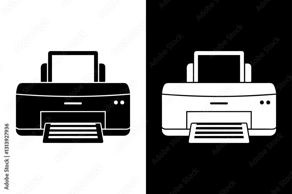 Office Printer Doodle Silhouette Ideal for Business & Stationery Graphics. Office Printer Doodle Silhouette Ideal for Business & Stationery Graphics.
