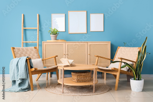 Comfortable armchairs, coff...