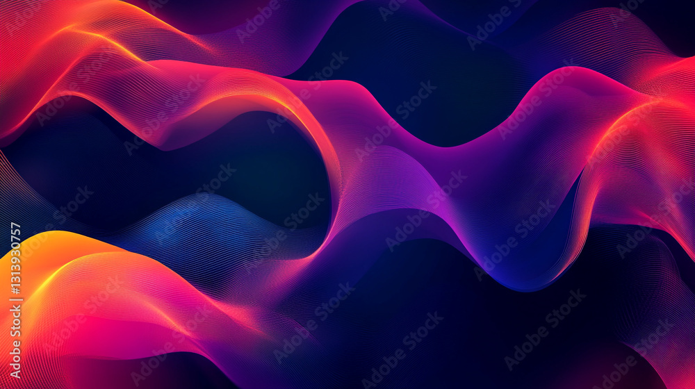 Obraz premium Abstract colorful waves dynamic background design red purple orange blue art lines energy smooth