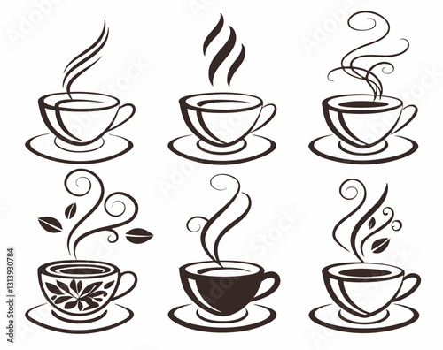 Vectors of Coffee Cups Logo Art Symbol Design Icons Illustration