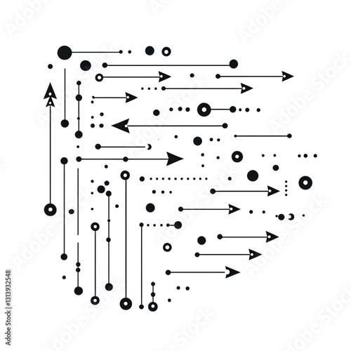 Hand drawn black arrows collection isolated on transparent background