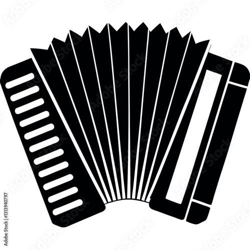 Accordion silhouette-on-white-background.