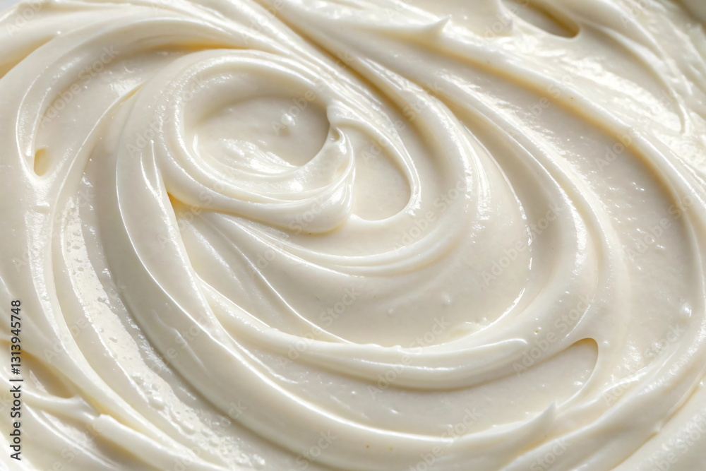 A close-up of the texture of the cream. Light fat cream A close-up of the texture of the cream. Light fat cream