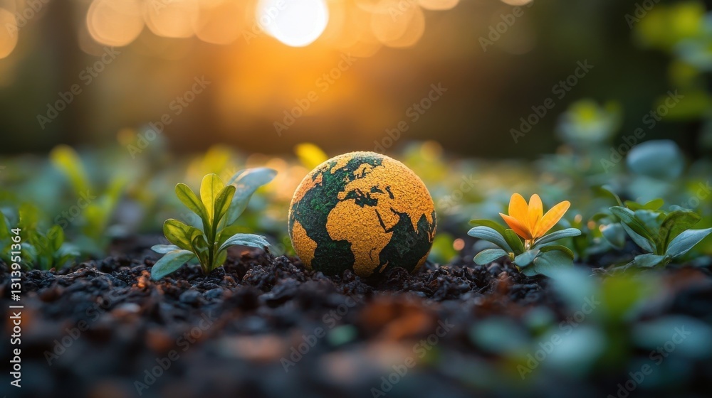 grass and earth saving the environment earth globe in forest and nature green energy environment world earth day