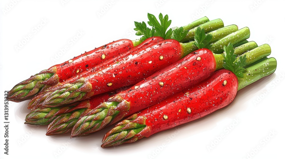 grilled asparagus isolated,cartoon illustration style grilled asparagus isolated,cartoon illustration style