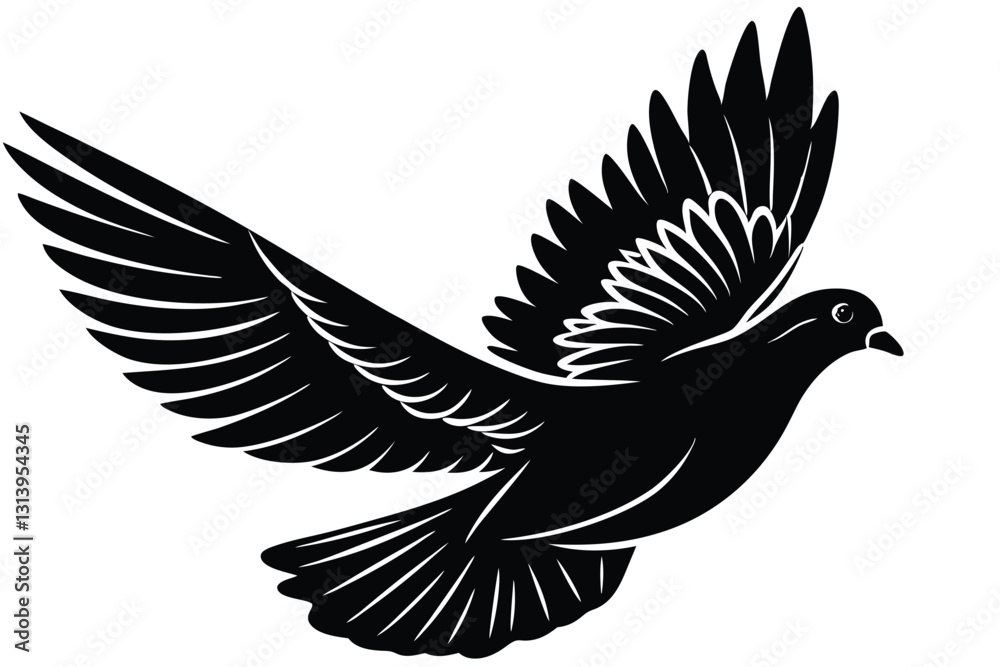 Obraz premium Dove Vector Silhouette