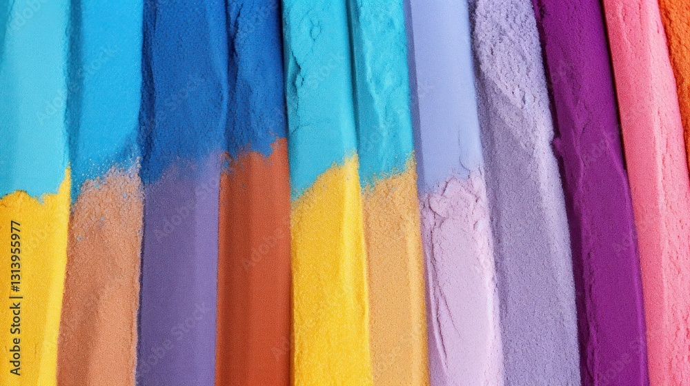 Naklejka premium Vibrant Rainbow Colored Powder Artwork