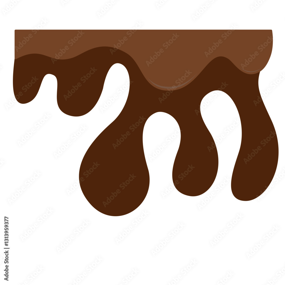 Flowing melted chocolate cartoon vector illustration isolated on transparent background Flowing melted chocolate cartoon vector illustration isolated on transparent background