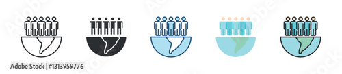 Population Icon Set Multiple Style Collection