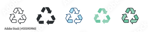 Recycle Icon Set Multiple Style Collection