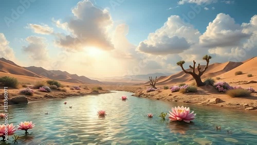 Sunset over the lake