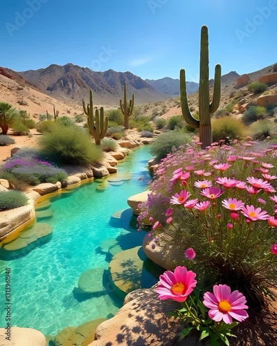 Beautiful landscape of oasis 